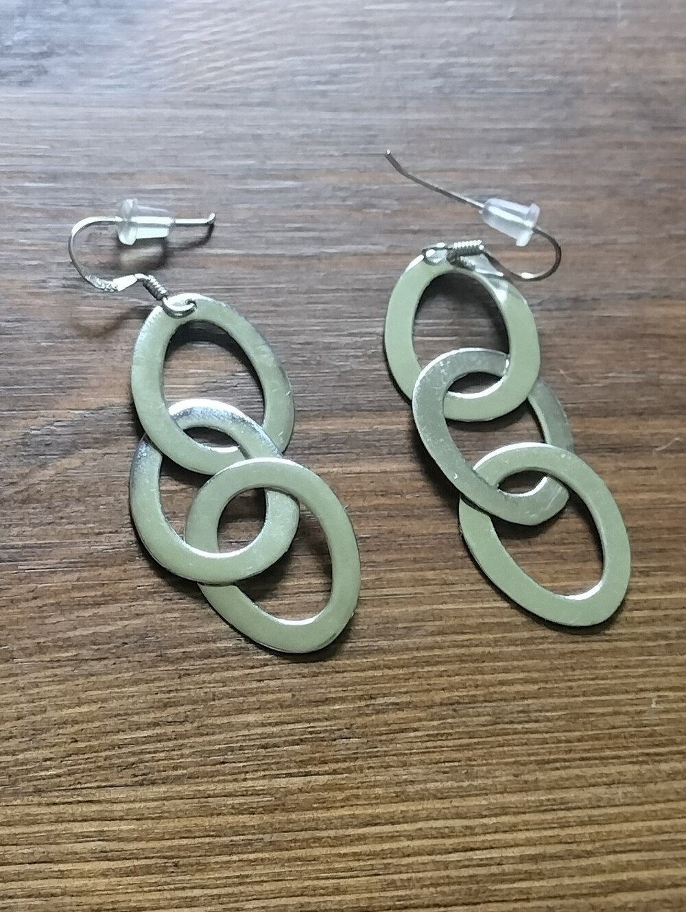 Vintage 925 3 hoop THAI Sterling Earrings